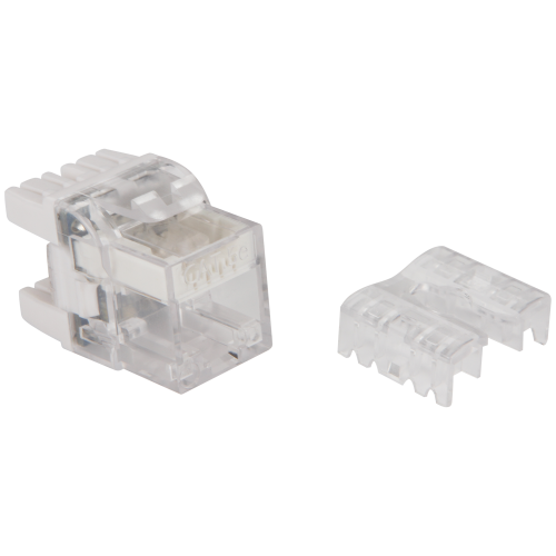 Keystone module, RJ45, category 5E, UTP, 180 degrees, with LED, white